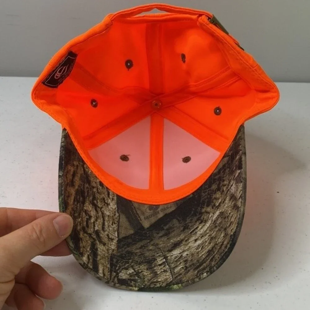 Mossy Oak Camo Hat Neon Orange Cap Hunter Game Trucker